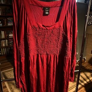 Ellos Red Tunic Top